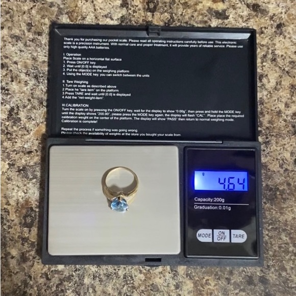 💍VNTG Samuel Aaron Blue Topaz Diamond Gold 10K THL-Size 7.25 Price is FIRM - Picture 17 of 17